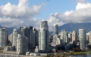 Vancouver Skyline med glasfacader